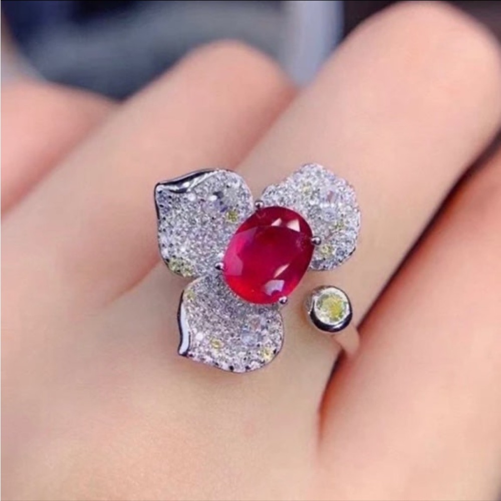 Unique Designer Natural Myanmar Ruby Ring - image 1